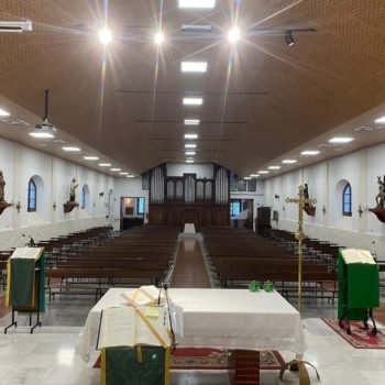 Iglesia de San Agustin. Panoramica desde el Altar. Fotografía de Jorge Bueno