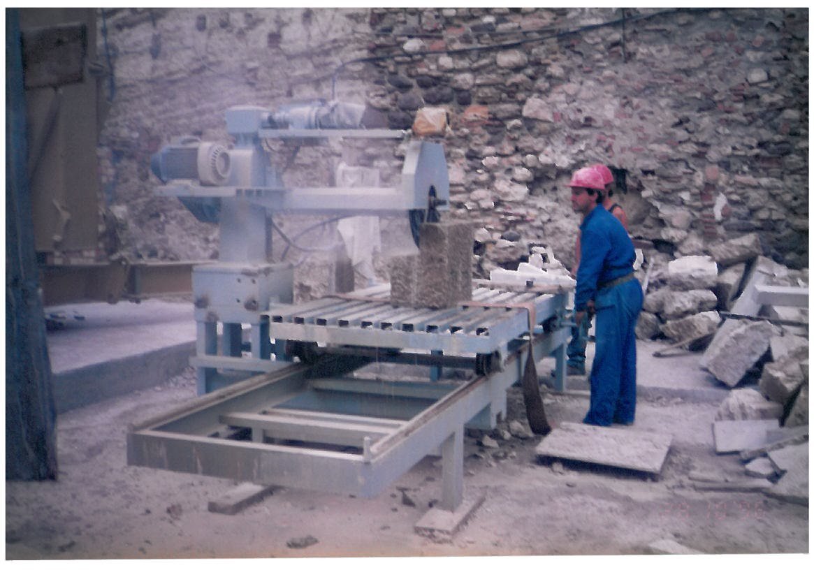 Trabajos de cantería a pie de obra, obras de restauración de 1995